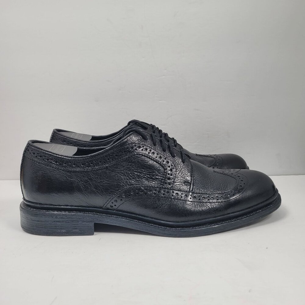 Aston Grey Men's Black Leather Wingtip Oxford Dress Shoes Size 10.5